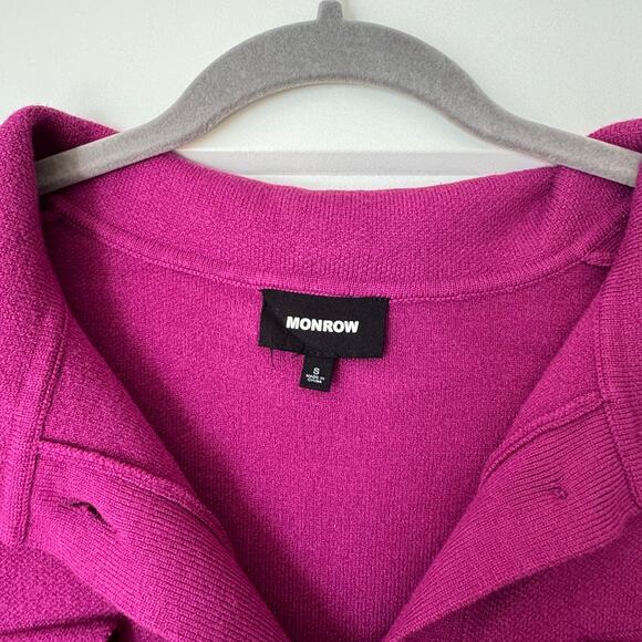 Monrow Supersoft Knit Jacket Rasberry Rose S - Picture 6 of 7